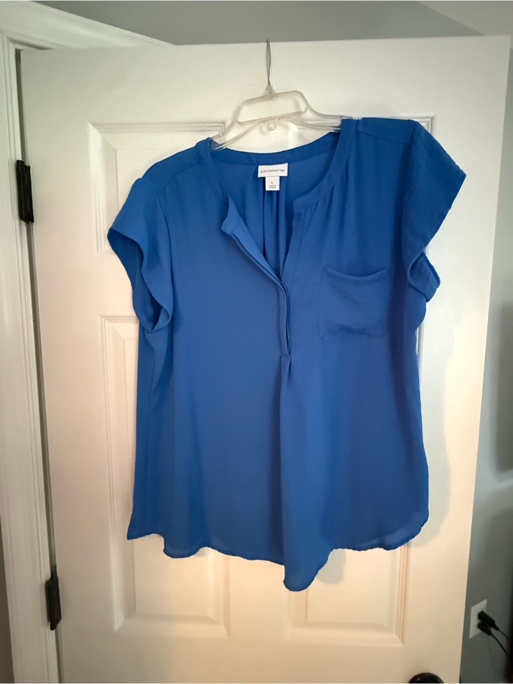 Liz Claiborne Cobalt Blue Short-Sleeve Blouse